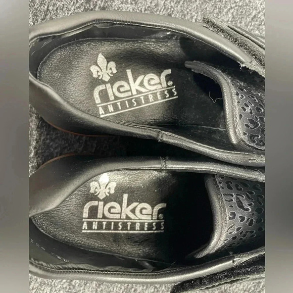Rieker Glucksburg Velcro Black Brown Shoes  Size 39/8.5 - Picture 9 of 10
